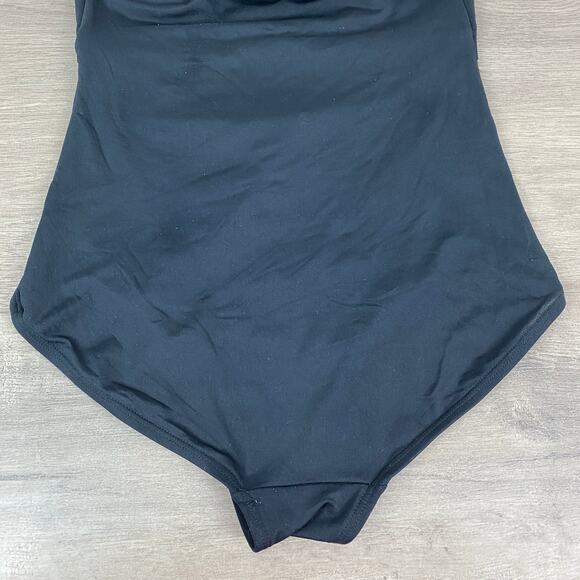 Kate Spade Black Scalloped Bandeau One Piece Swimsuit Sz.L - Picture 12 of 14
